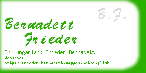 bernadett frieder business card